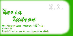 maria kudron business card